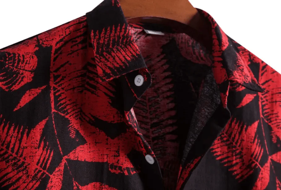 Hawaiian shirts - Black and Red Summer Shirt - Image 3