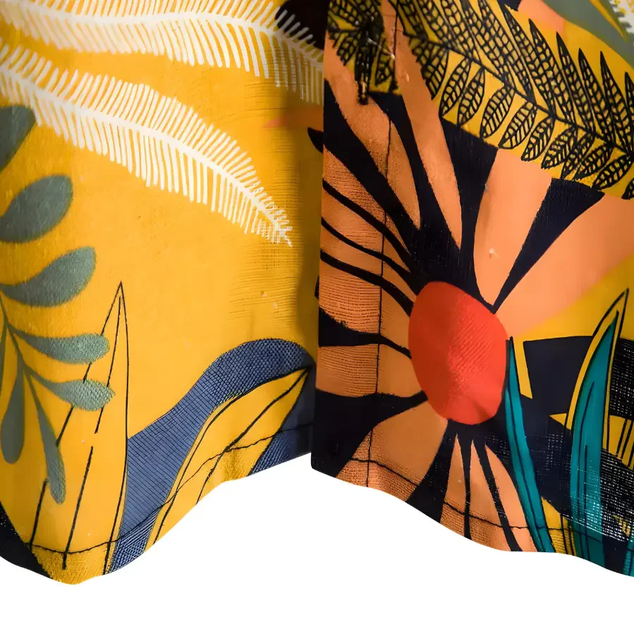 Hawaiian Floral Pattern Beach Shirt - Image 5