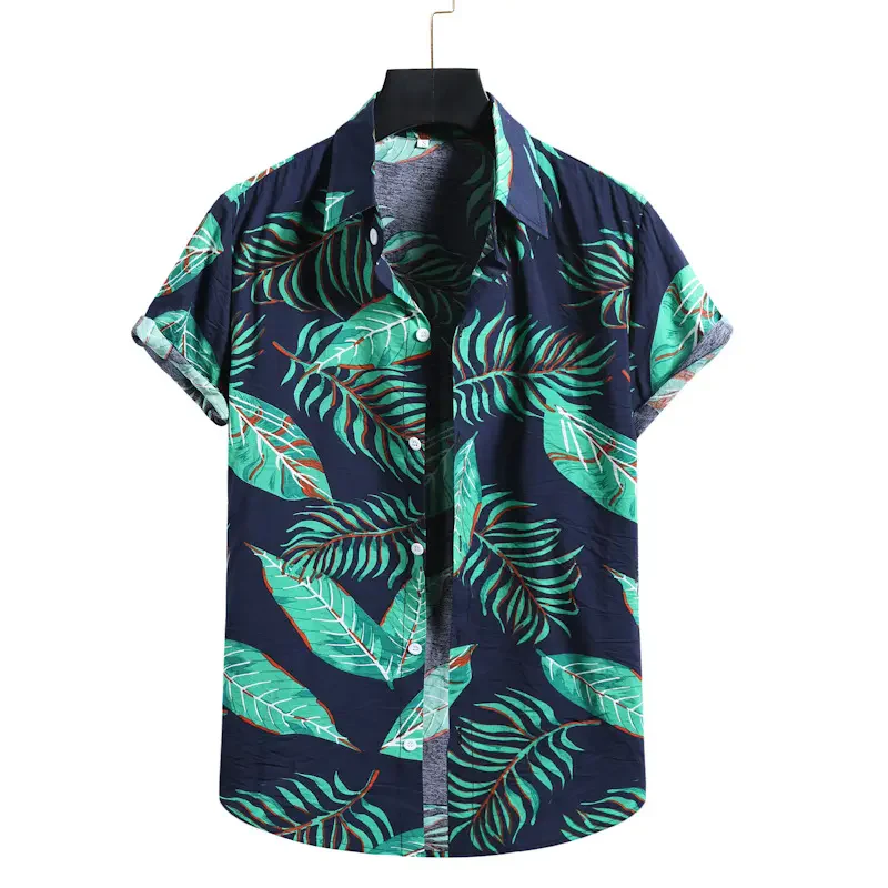 Leaf pattern shirts - Hawaiian Shirts - Linen Shirts - Image 4