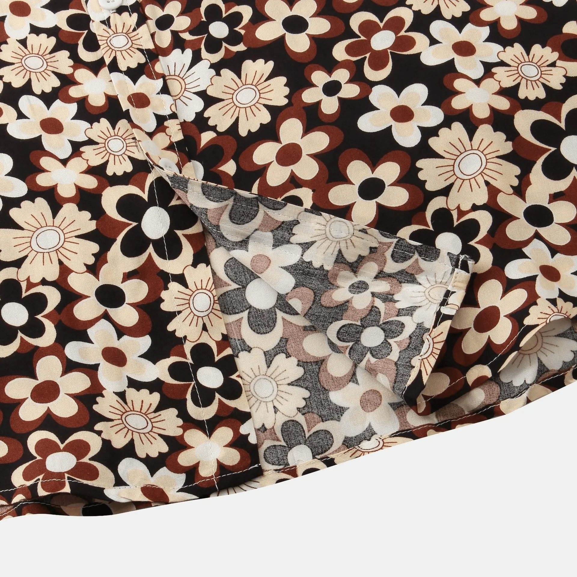Mens Summer Button Up Shirt - Floral Pattern - Image 5