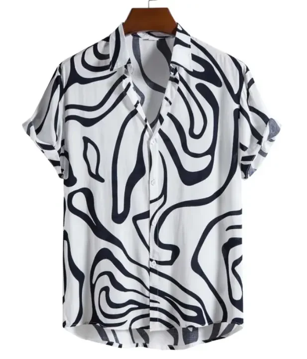 Pattern Button up Shirts - Wavy Pattern - Hawaiian shirts - Image 10