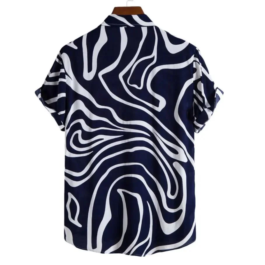Pattern Button up Shirts - Wavy Pattern - Hawaiian shirts - Image 11