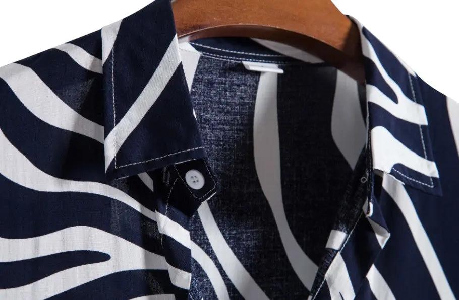 Pattern Button up Shirts - Wavy Pattern - Hawaiian shirts - Image 12