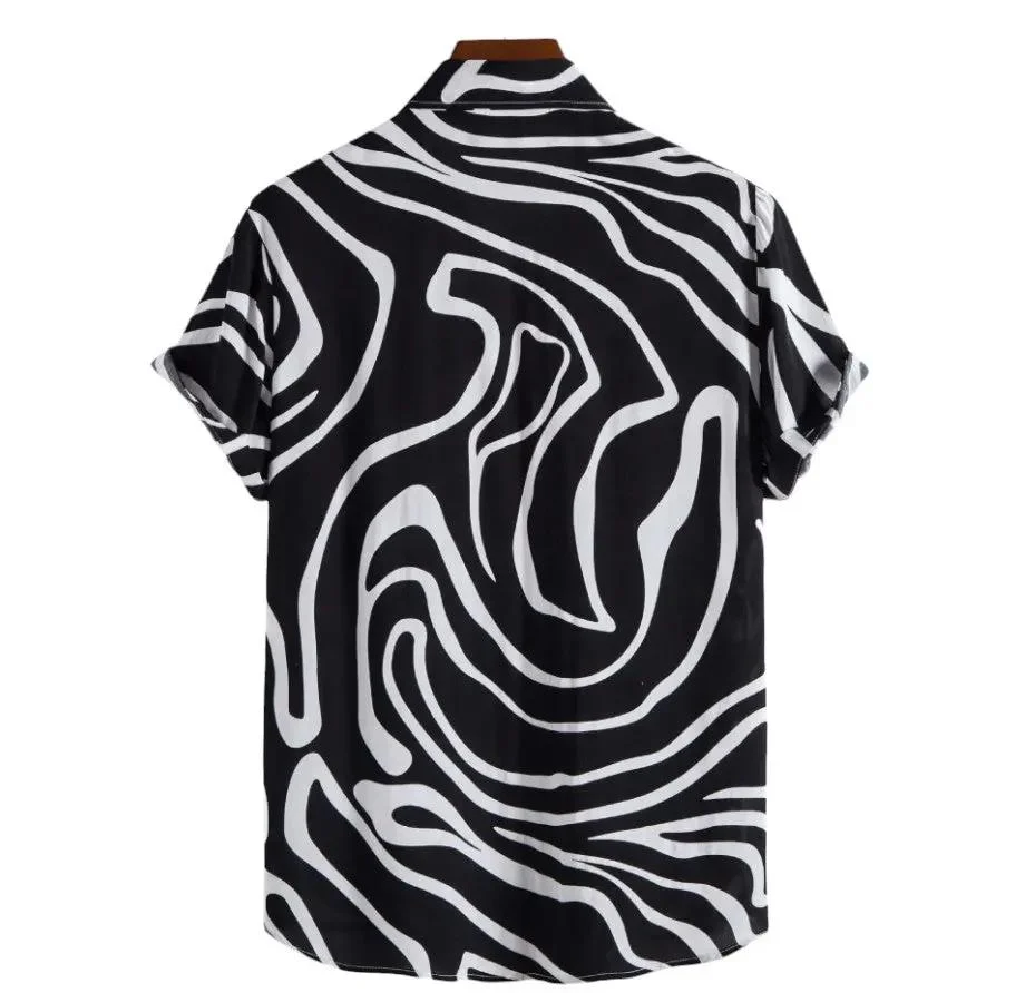 Pattern Button up Shirts - Wavy Pattern - Hawaiian shirts - Image 17