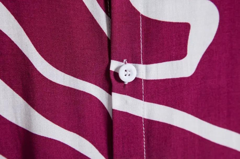 Pattern Button up Shirts - Wavy Pattern - Hawaiian shirts - Image 6