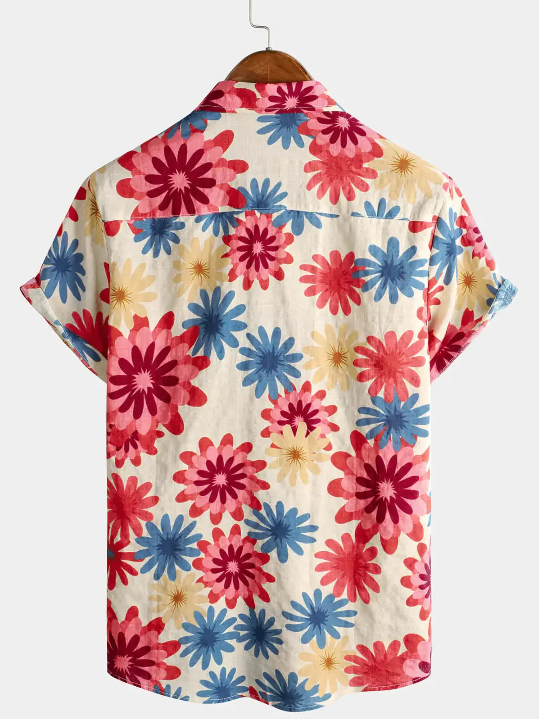 Summer Beach Holiday Short Sleeve Hawaiian Button Up Shirt - Image 3